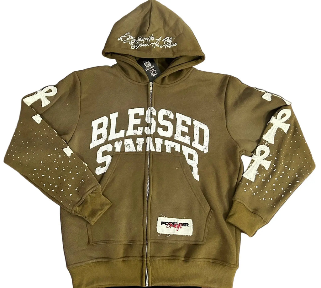 Kiwi long sleeve zip up hoodie - Blessed Sinner Shop