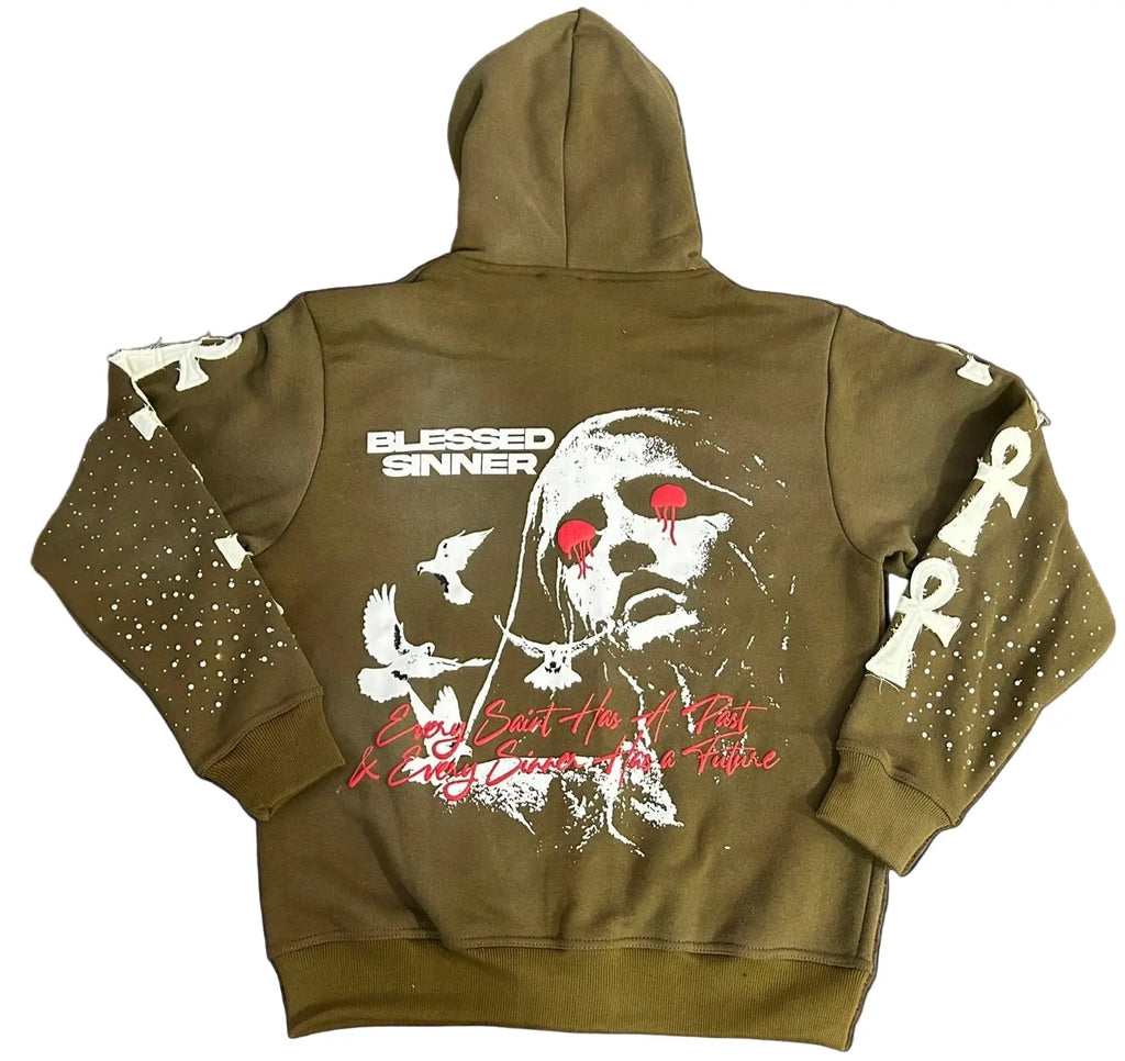 Kiwi long sleeve zip up hoodie - Blessed Sinner Shop